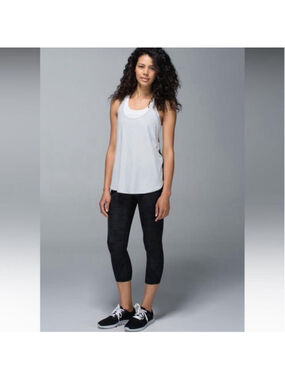 Lululemon Run Inspire Crop II *All Luxtreme Savasana Camo Black Mesh 6 RARE